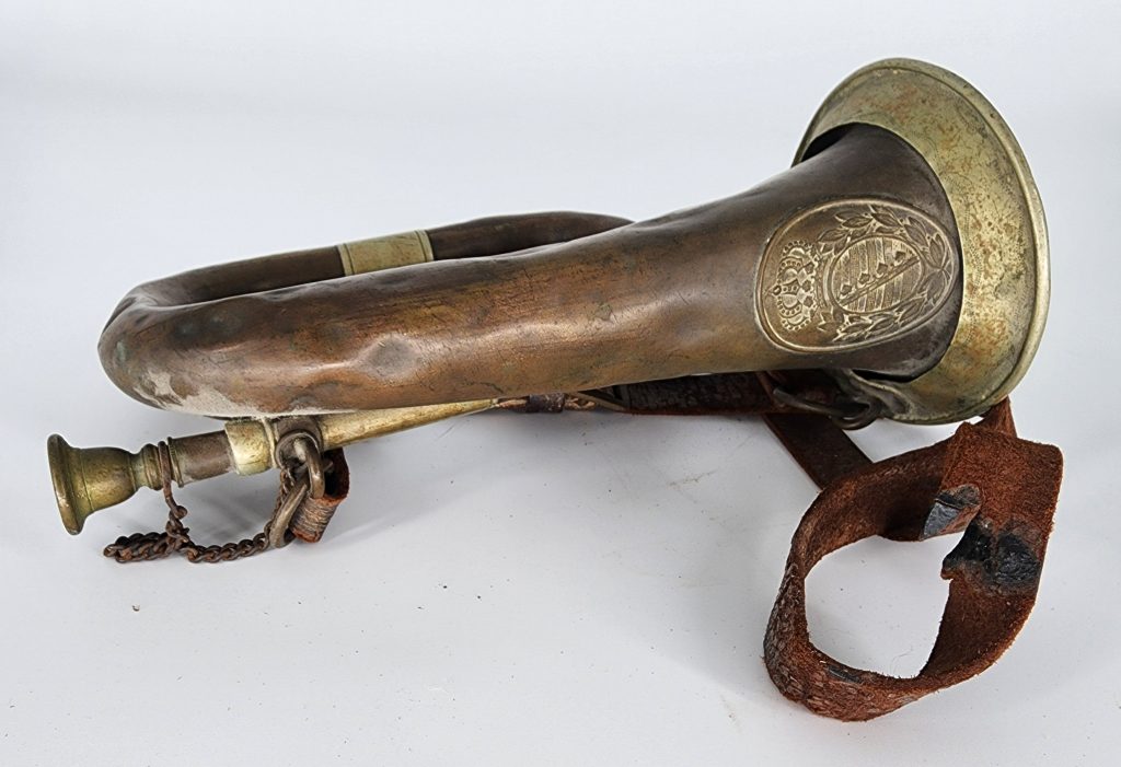 WWI German Bugle for service in a Saxony / Sachsen Regiment.